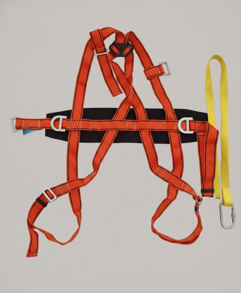 Bel Destekli Paraşüt Tipi Emniyet Kemeri ve Lanyard Seti