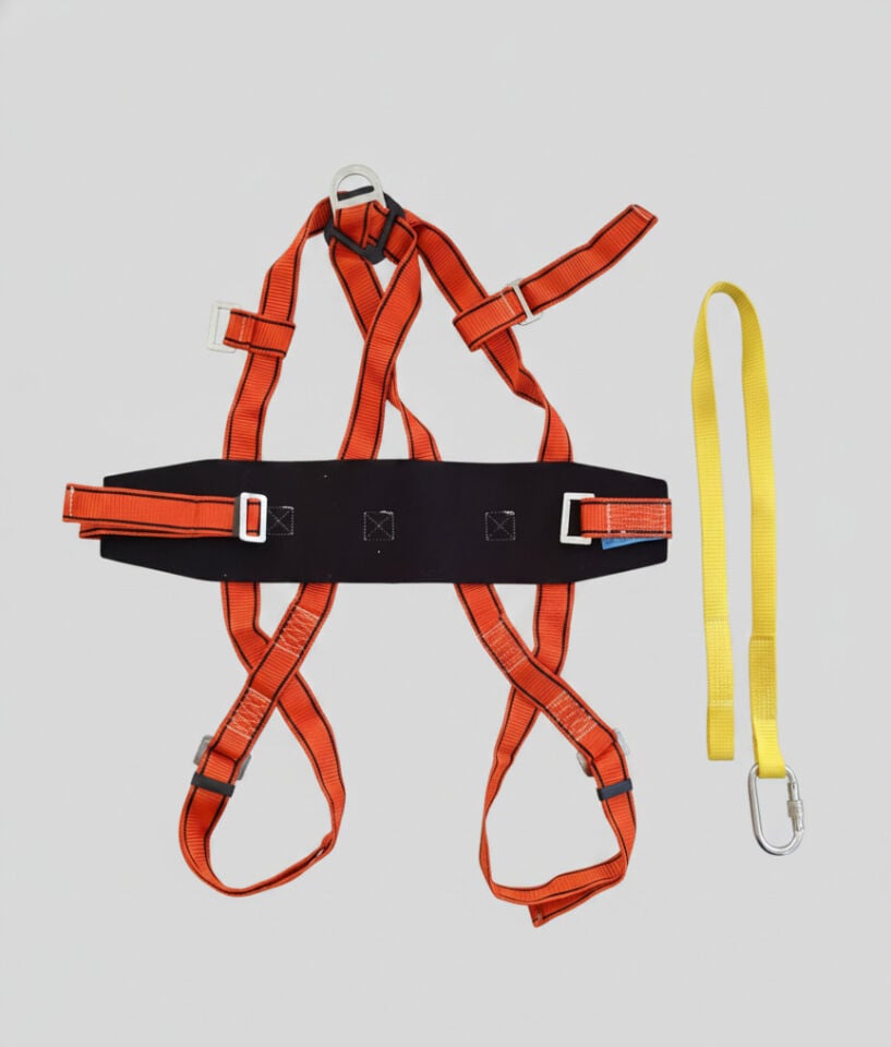 Bel Destekli Paraşüt Tipi Emniyet Kemeri ve Lanyard Seti