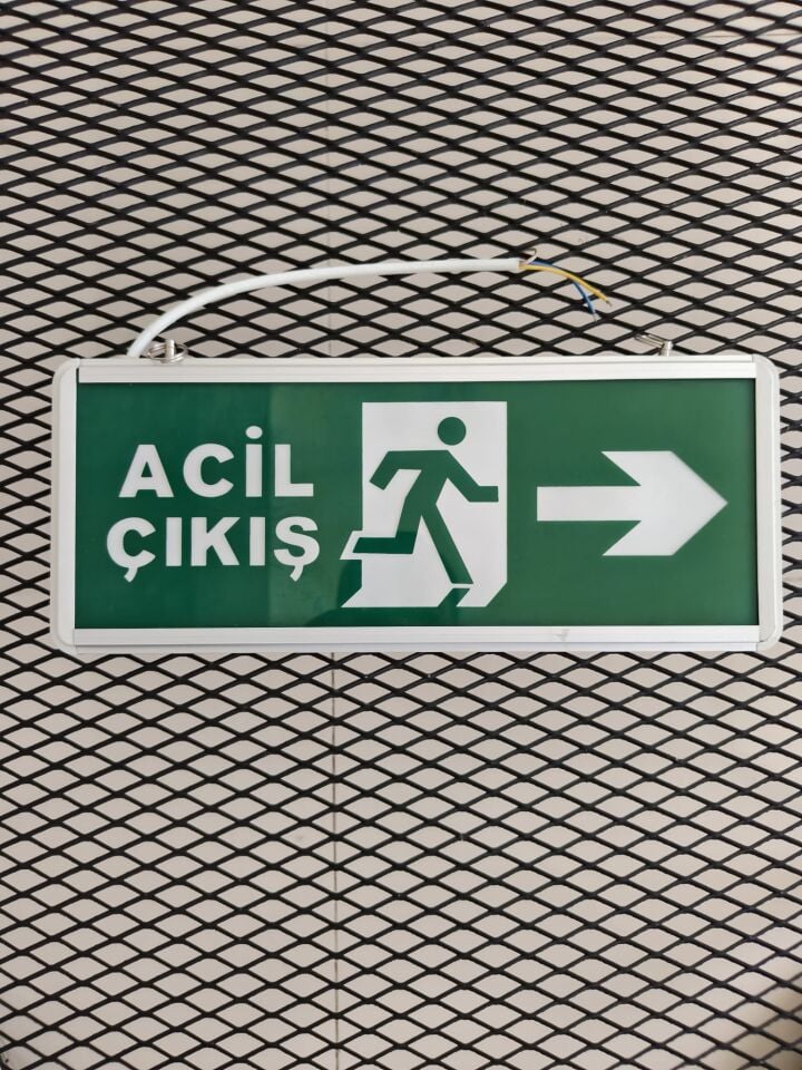 Çift Taraflı LED Işıklı Acil Çıkış Levhası - Alüminyum Kasa Exit Tabelası