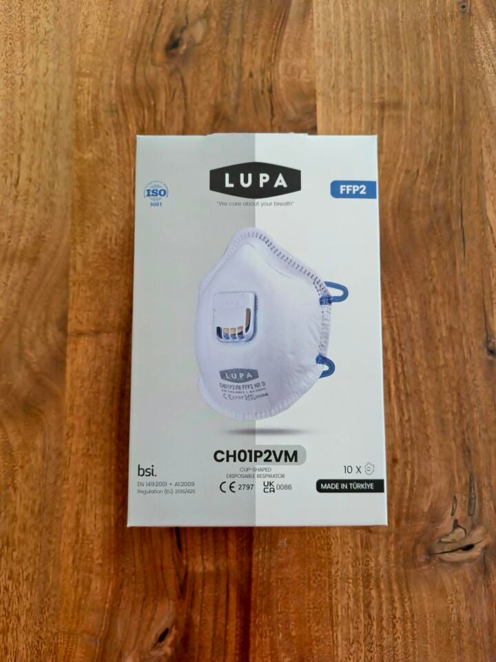 Lupa CH01P2VM FFP2 NR D Ventilli Konik Tipi Toz Maskesi (10'lu Paket)