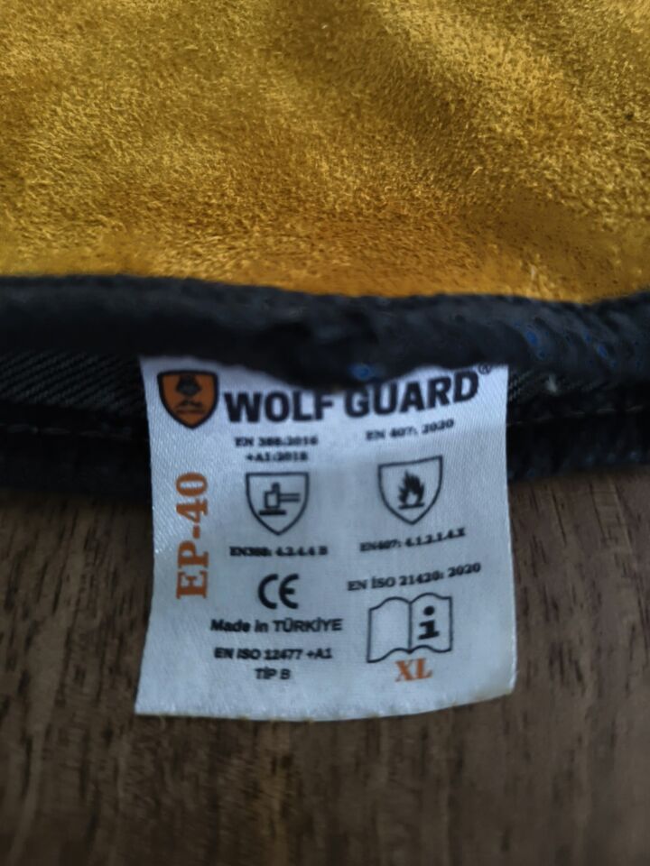 Wolf Guard EP-40 Isıya ve Aşınmaya Dayanıklı Deri Kaynak ve Koruyucu Eldiven (XL)
