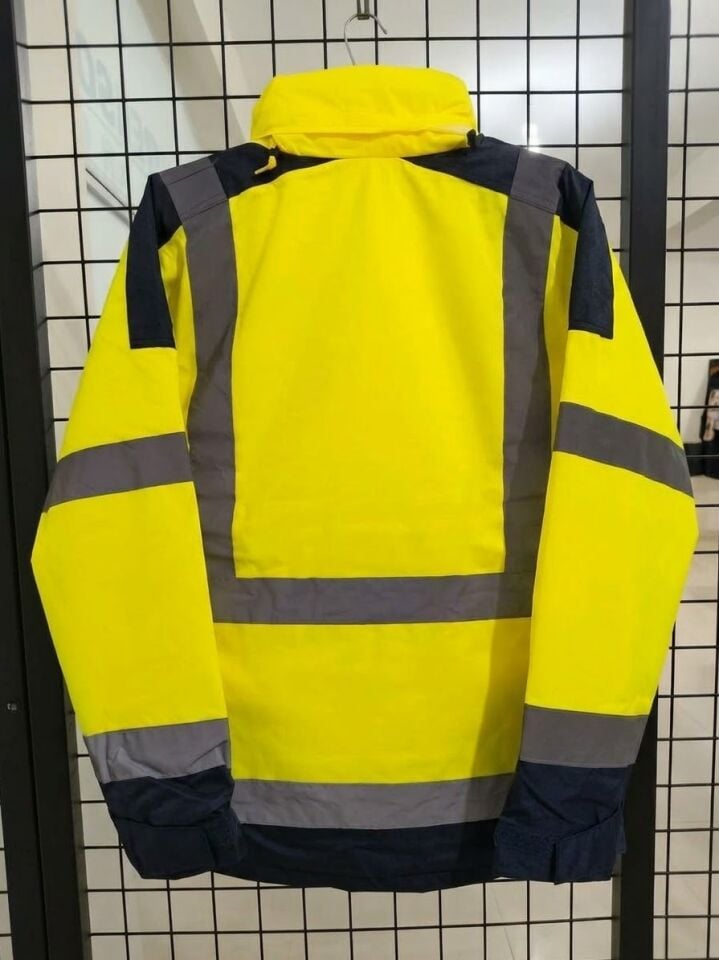 Delta Plus EASYVIEW Yüksek Görünürlüklü Su Geçirmez Sınıf 3 Parka Mont (Sarı / Lacivert)